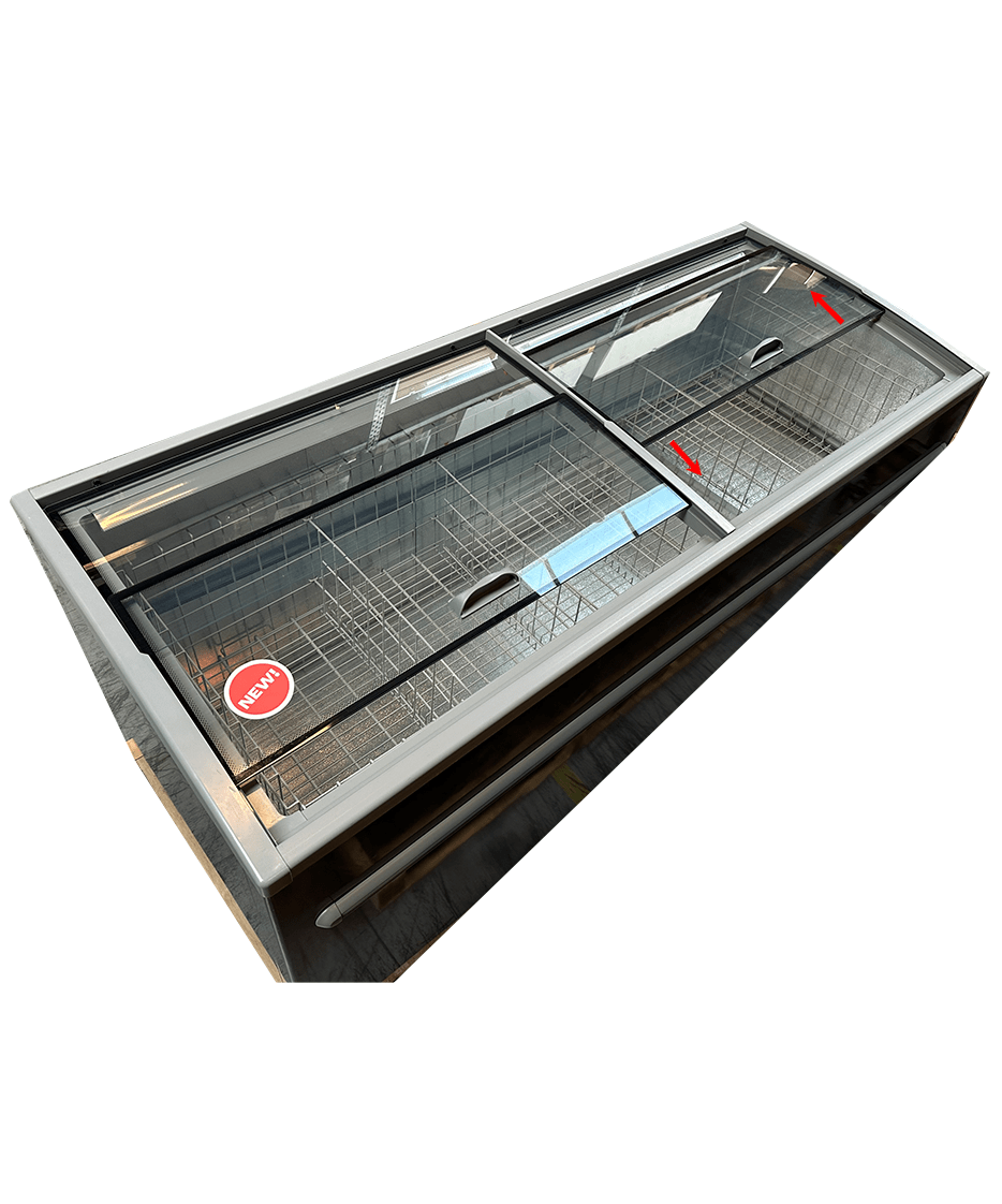 SUPERMARKET CHEST FREEZER GREY 2500 AUTOMATIC DEFROST *TRANSPORT ON REQUEST*