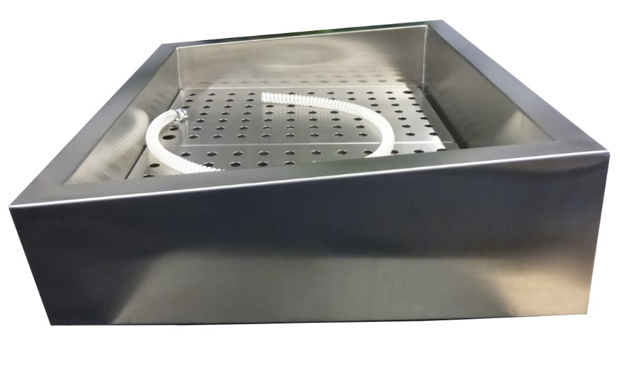 CRUSHED ICE BIN INCLINE 1/1 GN AISI 304 DRAIN ON THE OPERATING SIDE