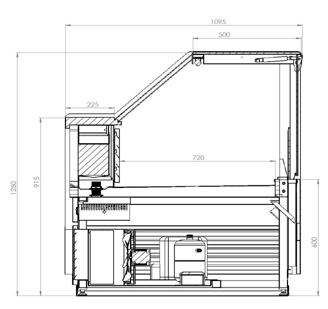 Meat Display Counter 2570mm Wide