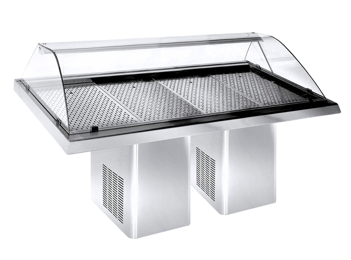 Curved Refrigerated -5 Fish Display Counter - 2300 mm Wide