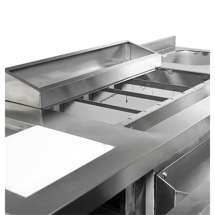 REFRIGERATED COCKTAIL BAR STATION INCL. SINK, GLASS RINSER, GN CONTAINERS, SPEEDRAIL FOR BOTTLES, CUTTING BOARD AND WASTE BIN