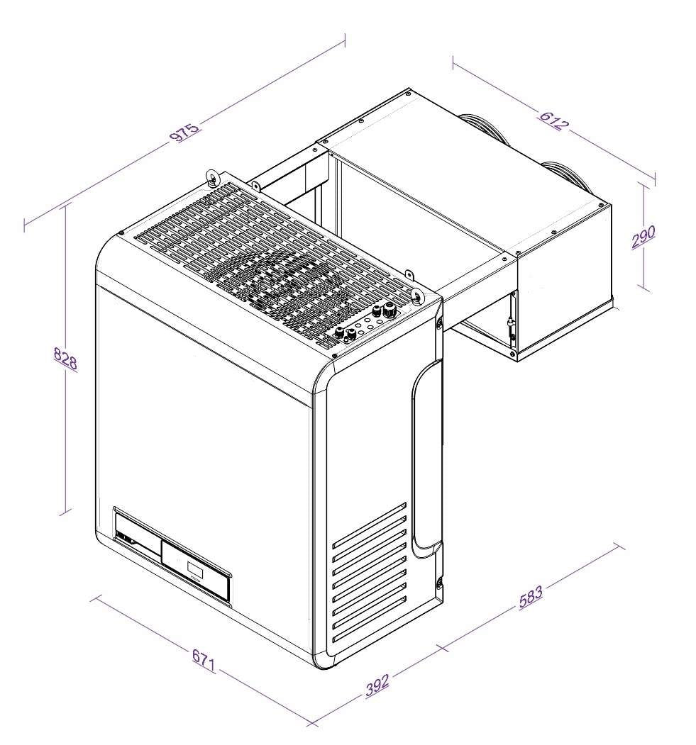 POSITIVE WALL-MOUNTED STRADDLE TYPE UNIT 13,2-27,6 M3 WITH ONLINE CONNECTION