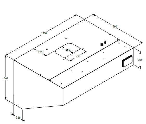700 WALL-MOUNTED HOOD COMPLETE 1200