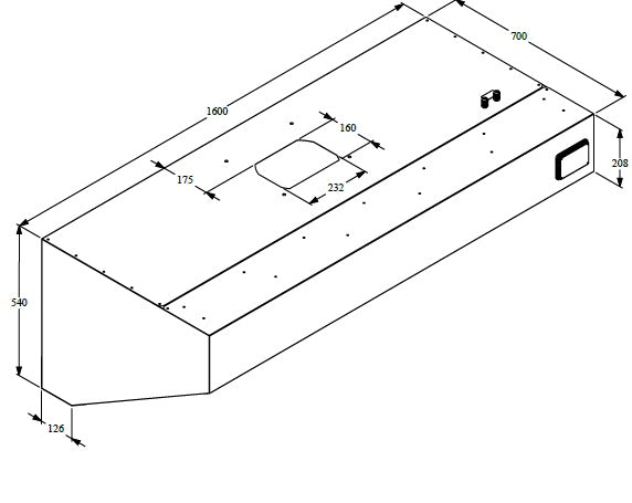 700 WALL-MOUNTED HOOD COMPLETE 1600