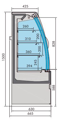 Mulitydeck DISPLAY WITH SLIDING DOORS 1.9
