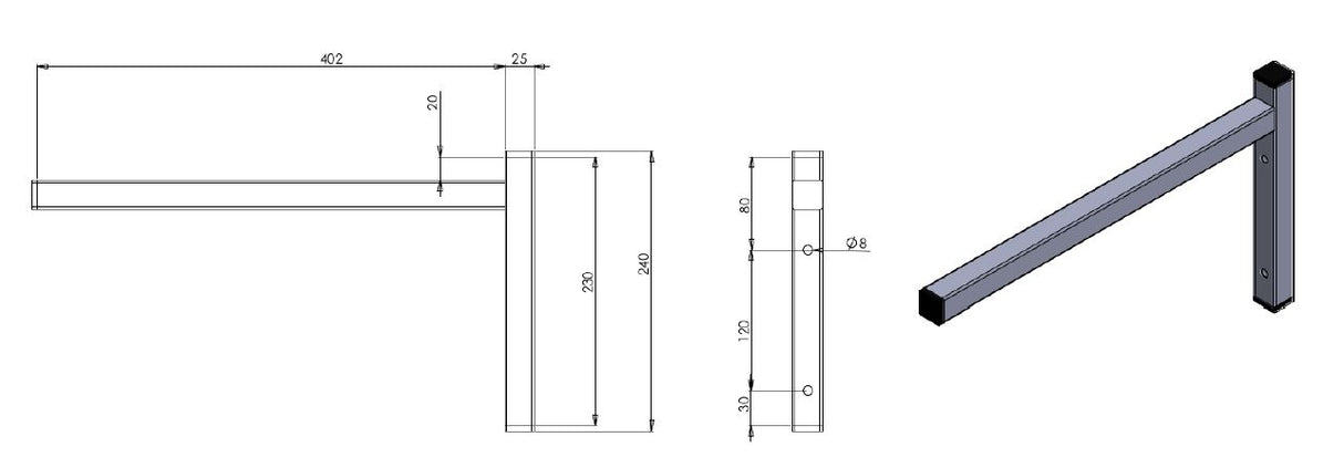 PERMANENT BRACKET SINGLE 400