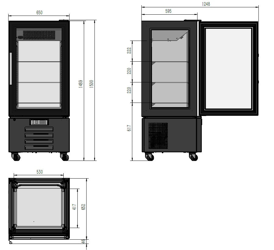 280L Mobile Refrigerated Display Cabinet