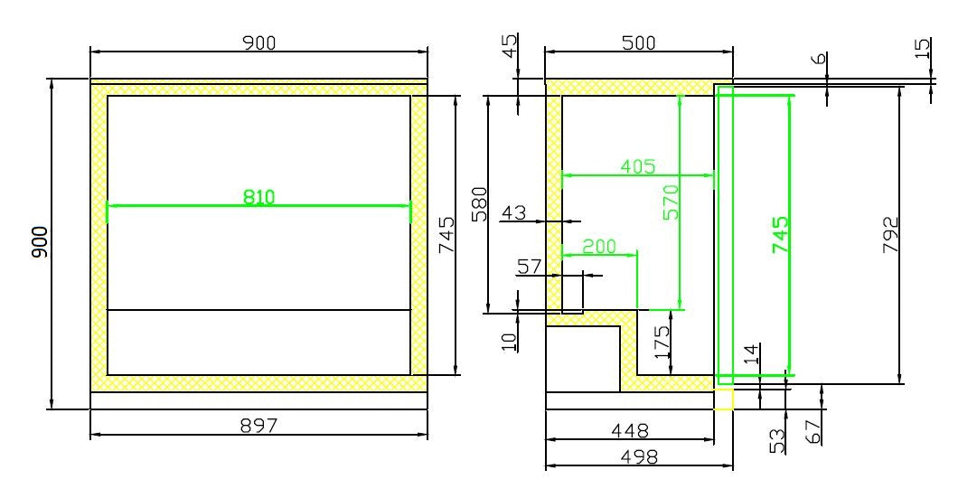 BACKBAR COOLER BLACK 2 DOORS