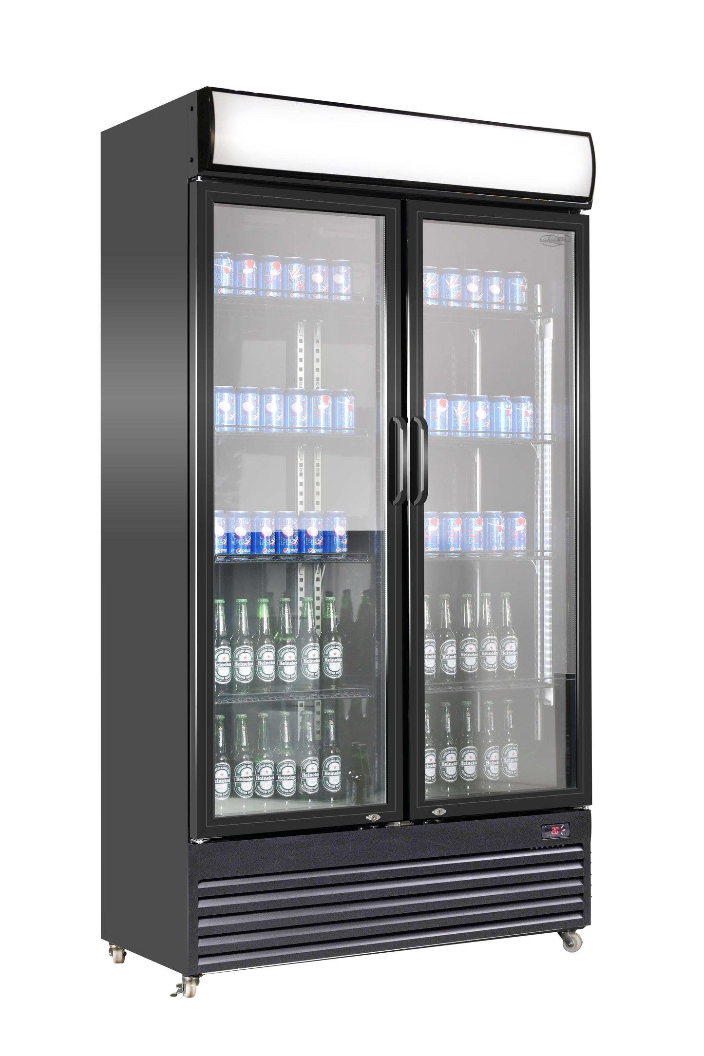 REFRIGERATOR 2 GLASS DOORS BEZ-780 GD BLACK