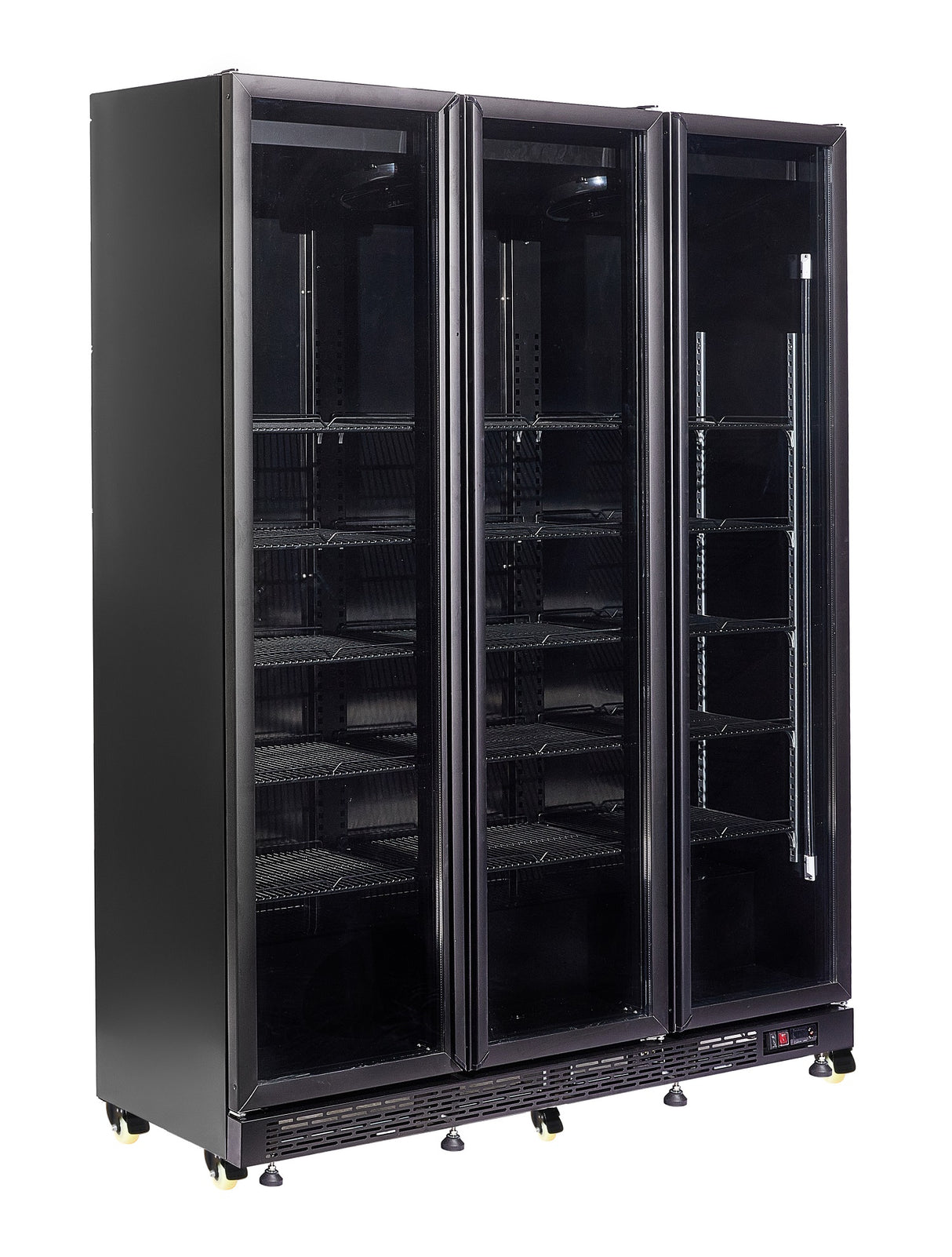 REFRIGERATOR 3 GLASS DOORS BLACK NAP-1200 HT - WITH DOOR HEATING