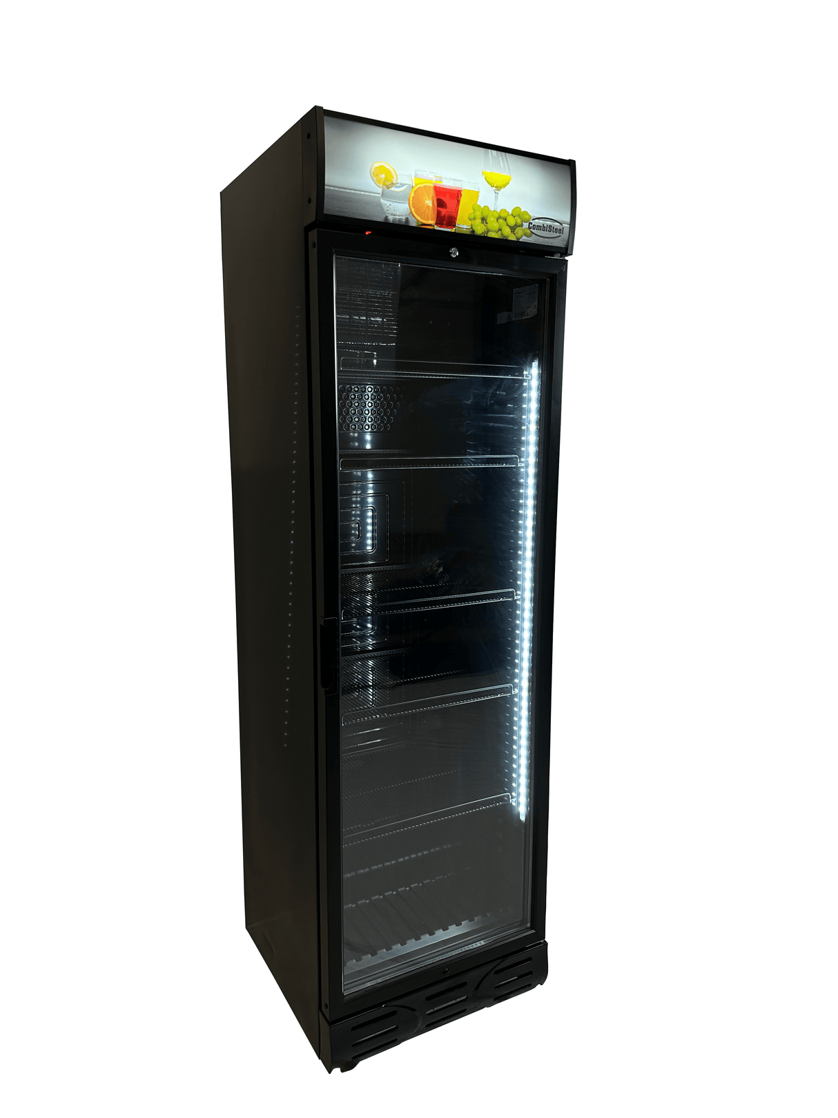 REFRIGERATOR 1 GLASS DOOR BLACK LEFT ROTATING
