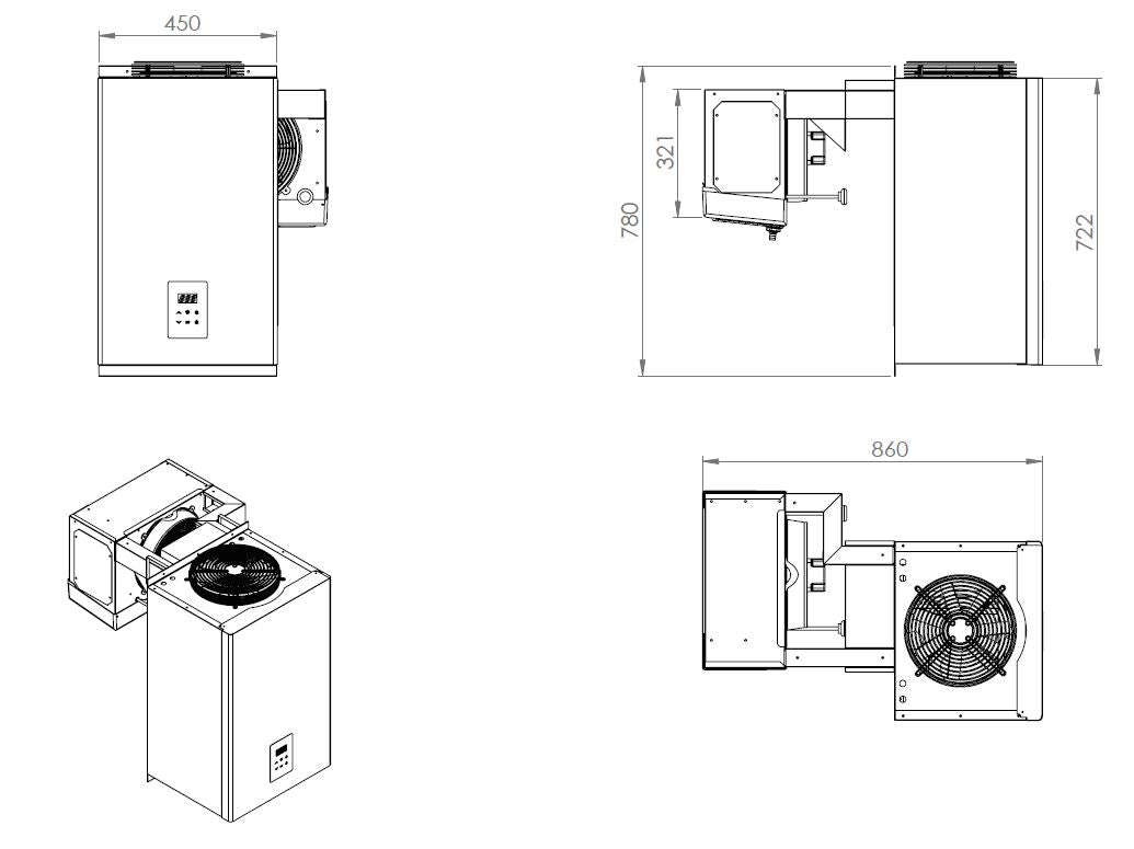 Chiller Straddle Unit | Capacity 4.1 –6.5 | 230V