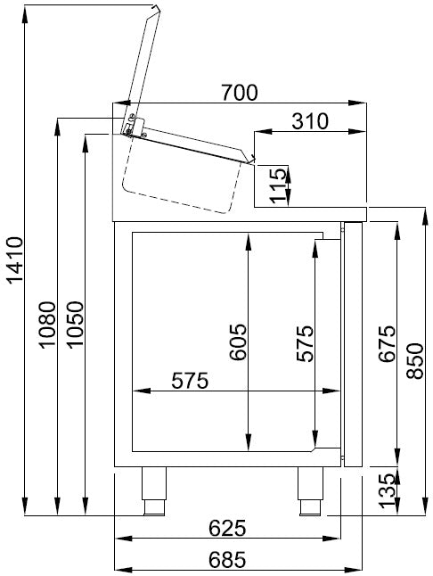 SALADETTE 3 DOORS 10x 1/3GN CONTAINER