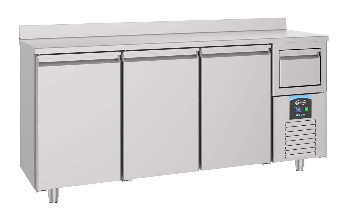 600 REFRIGERATED COUNTER 3 DOORS WITH DISPOSAL DRAWER FOR COFFEE