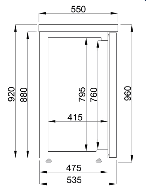 BARCOOLER BLACK 3 GLASS DOORS