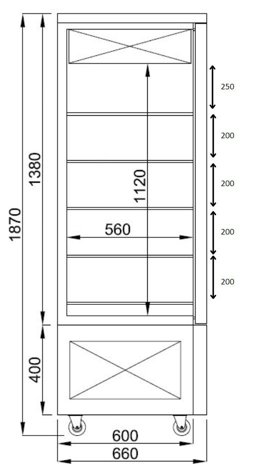 400L Mobile Refrigerated Display Cabinet