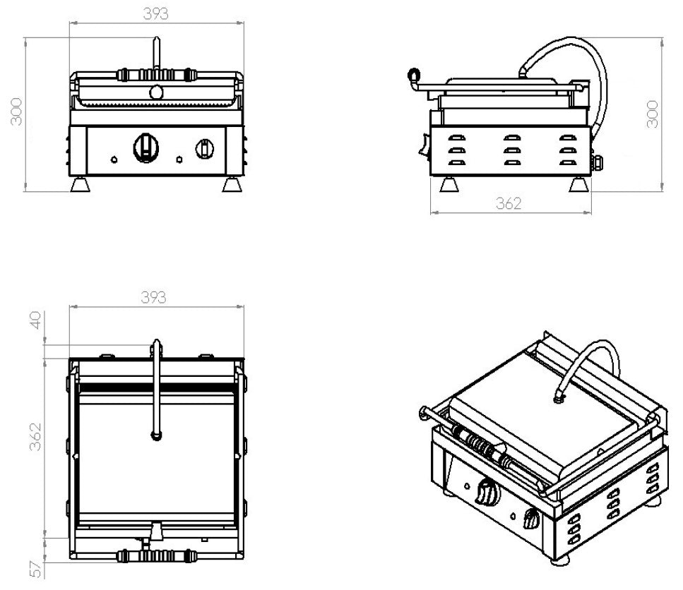 CONTACT GRILL GROOVED