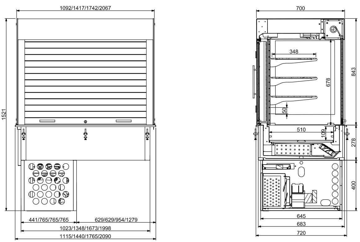 DROP-IN CUBIC REFRIGERATED DISPLAY - BLINDS 4/1