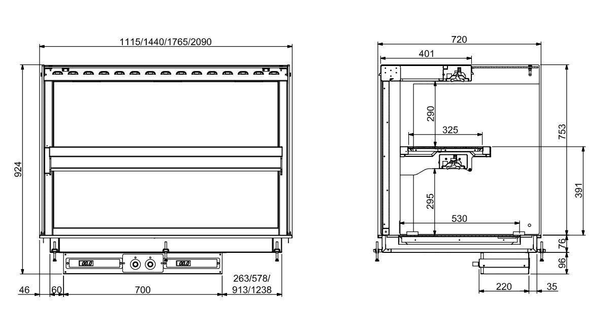 DROP-IN CUBIC HEATED CERAMIC DISPLAY WALL MODEL - BLACK 4/1