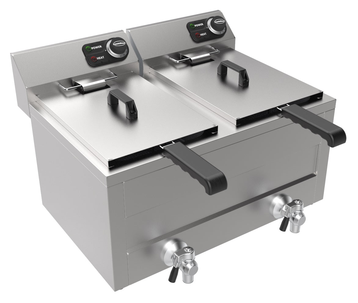 ELECTRIC COUNTER FRYER 2X8L 2X3KW