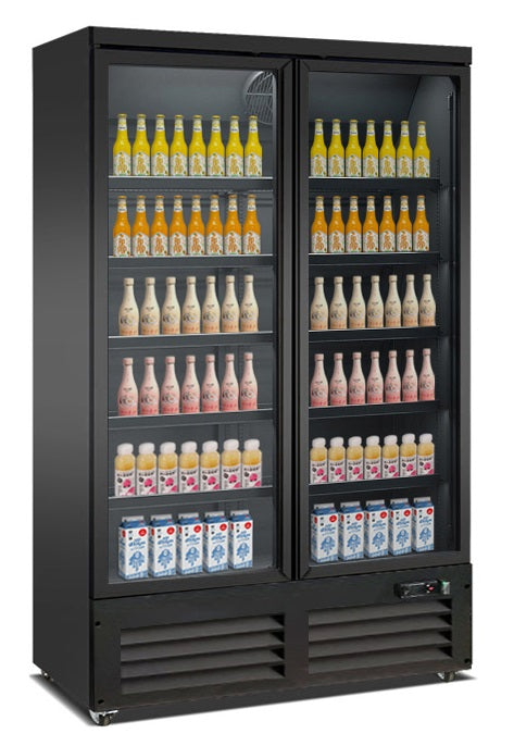 REFRIGERATOR 2 GLASS DOORS BLACK CEB-1200R BL