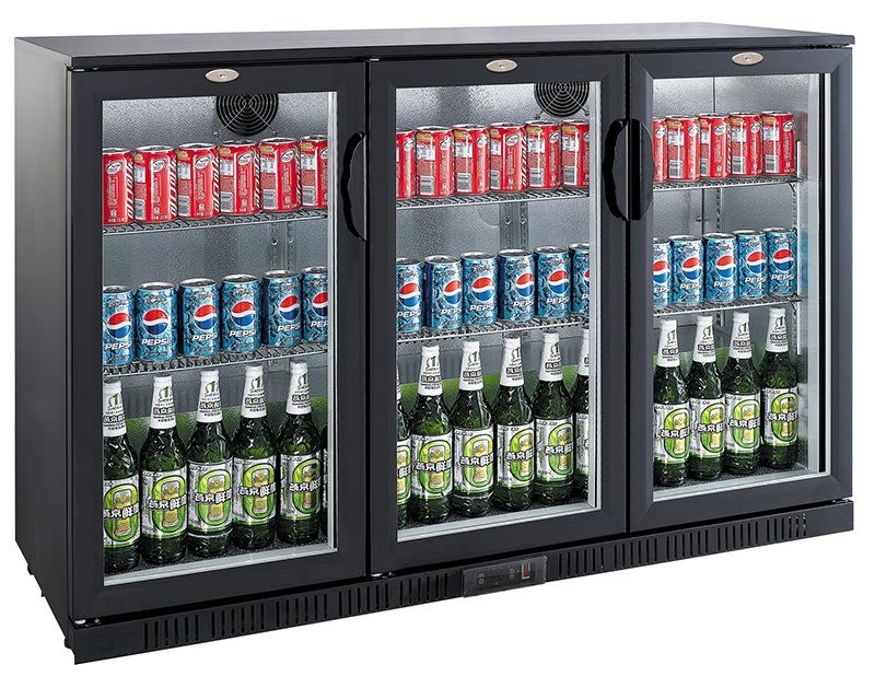 BACKBAR COOLER BLACK 3 DOORS