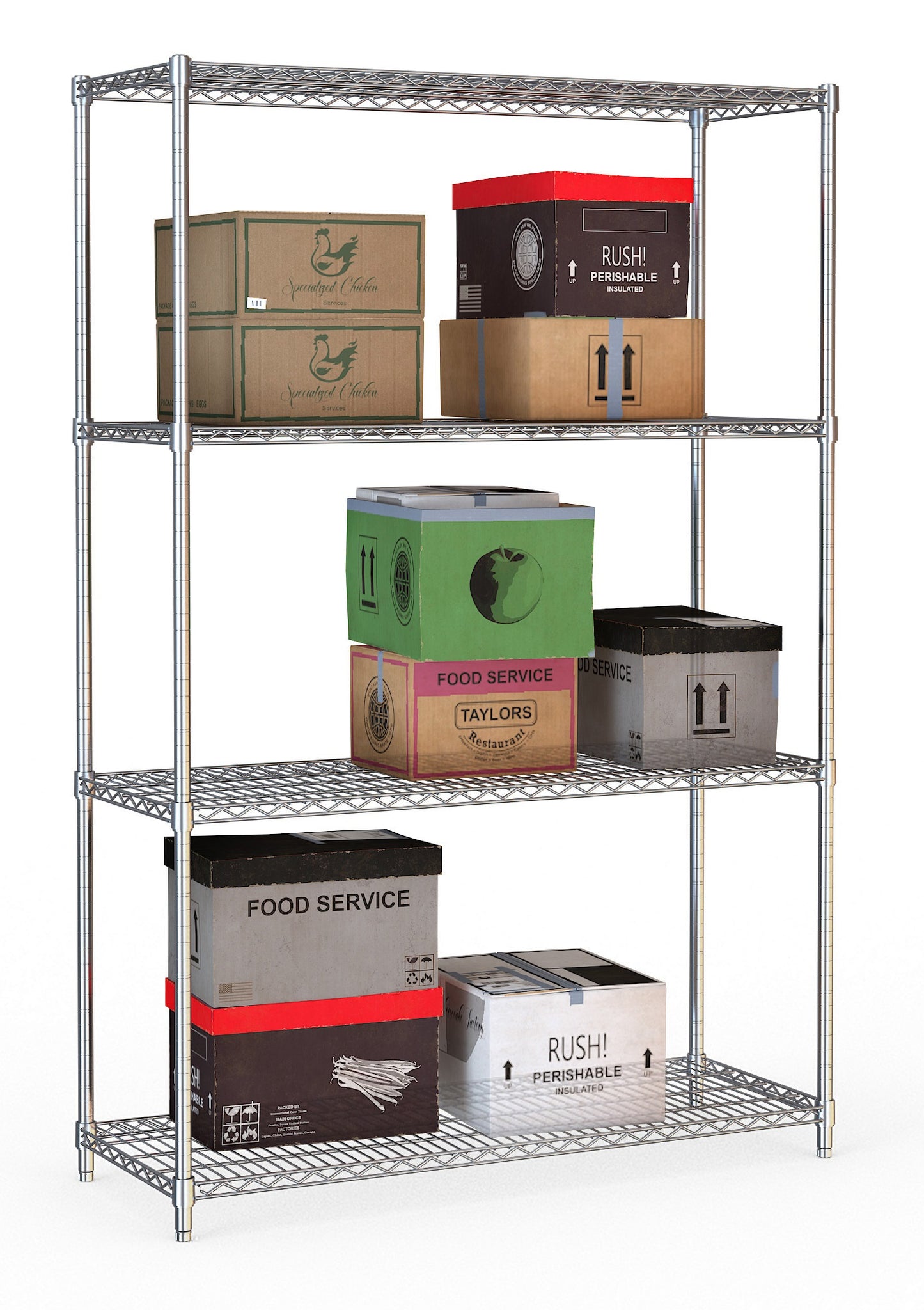 SHELF UNITS 4 LEVELS 1200 FLAT PACKED