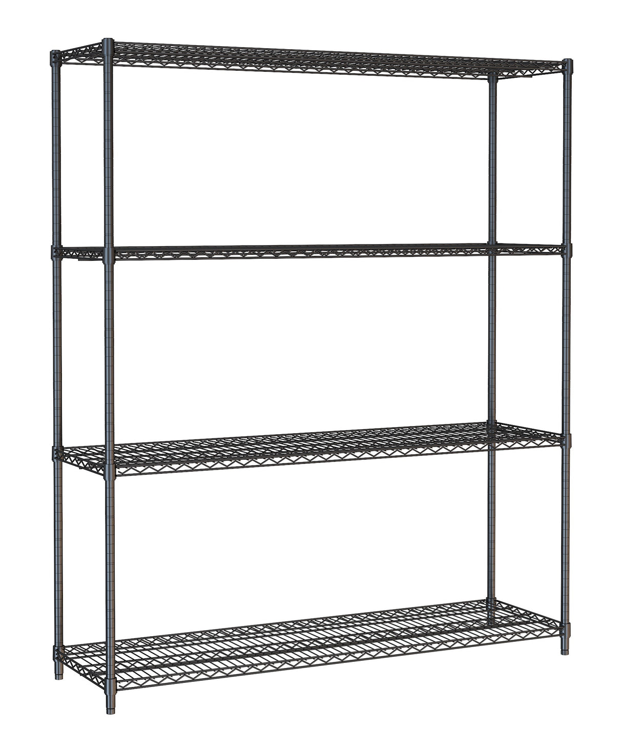 SHELF UNITS 4 LEVELS 1500 BLACK FLAT PACKED