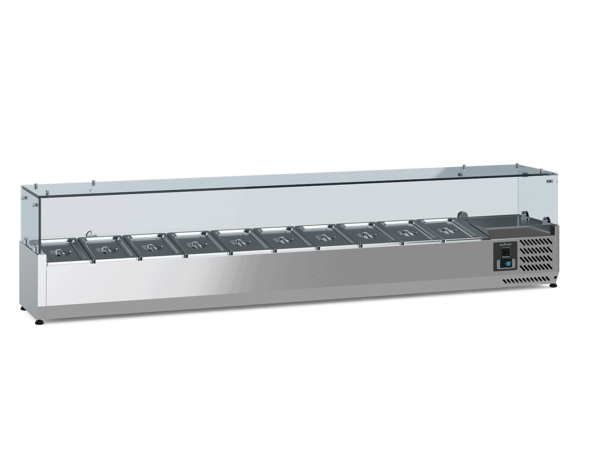 Pizza Counter 3 Doors Granite with Wheels