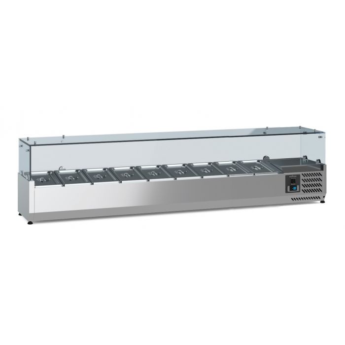 PIZZA COUNTER 2 DOORS 7 DRAWERS WITH WHEELS