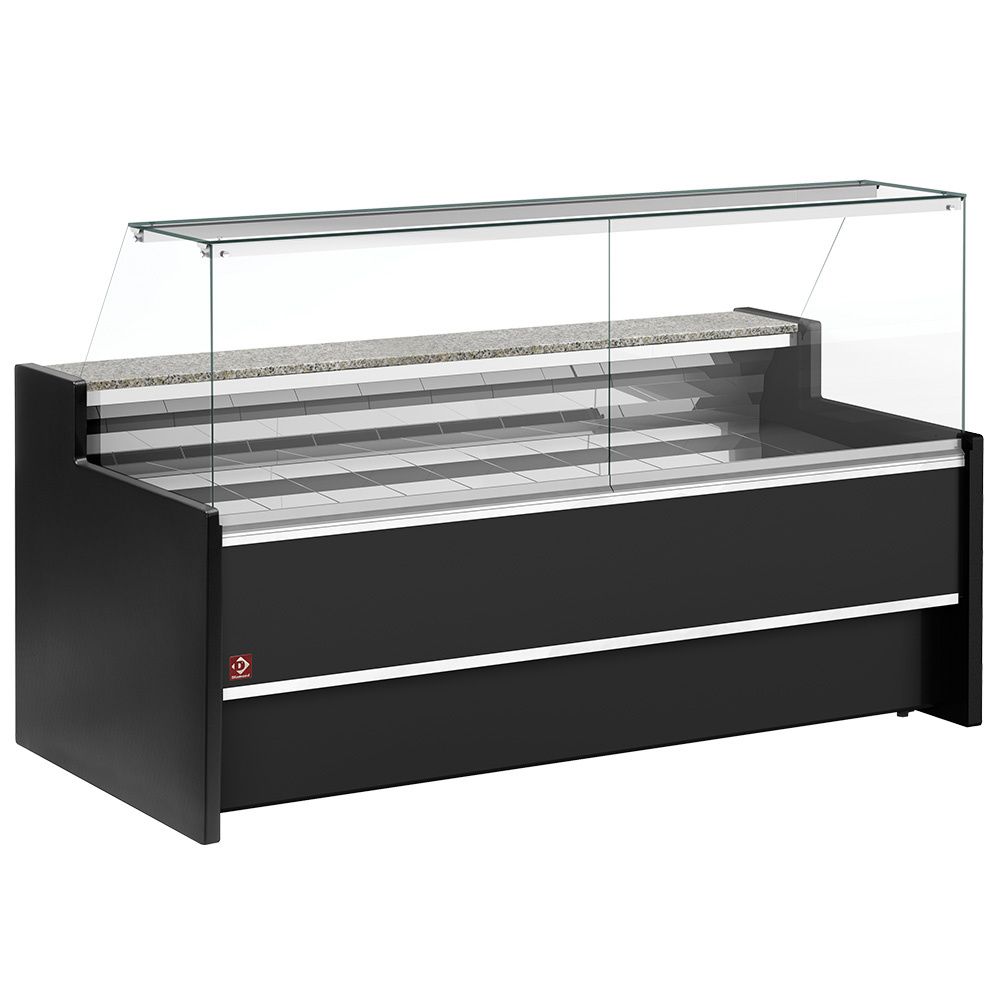 Black Refrigerated Serveover Display With Storage – 2500mm