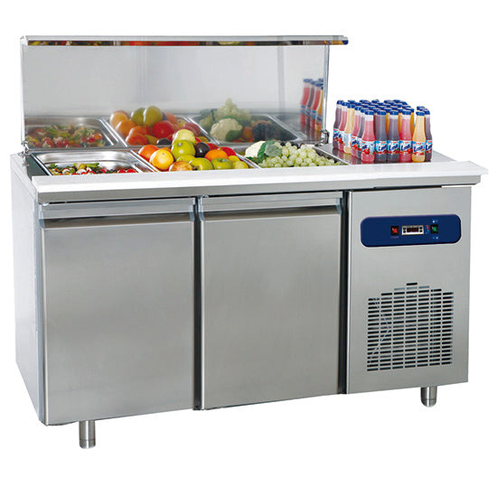 saladette with 2 doors GN 1/1 and lid,