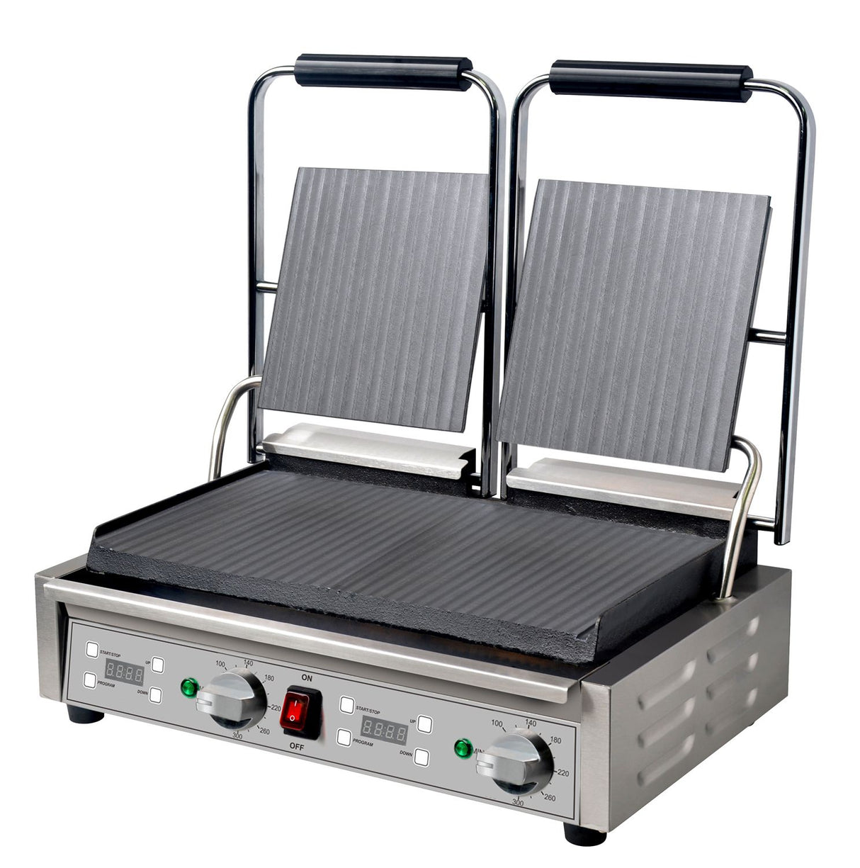 Mercury double countertop ribbed grill with digital timer MEP-L-DATRR