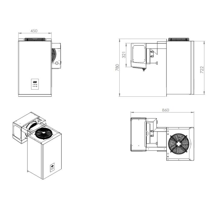 Coldroom With Chiller Motor 1500 x 1500 x 2200mm| 3.66m3| Panels 80mm