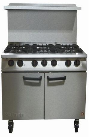 Falcon Dominator G3101 Package - on legs with Splashback Ranges 6 Burner Gas