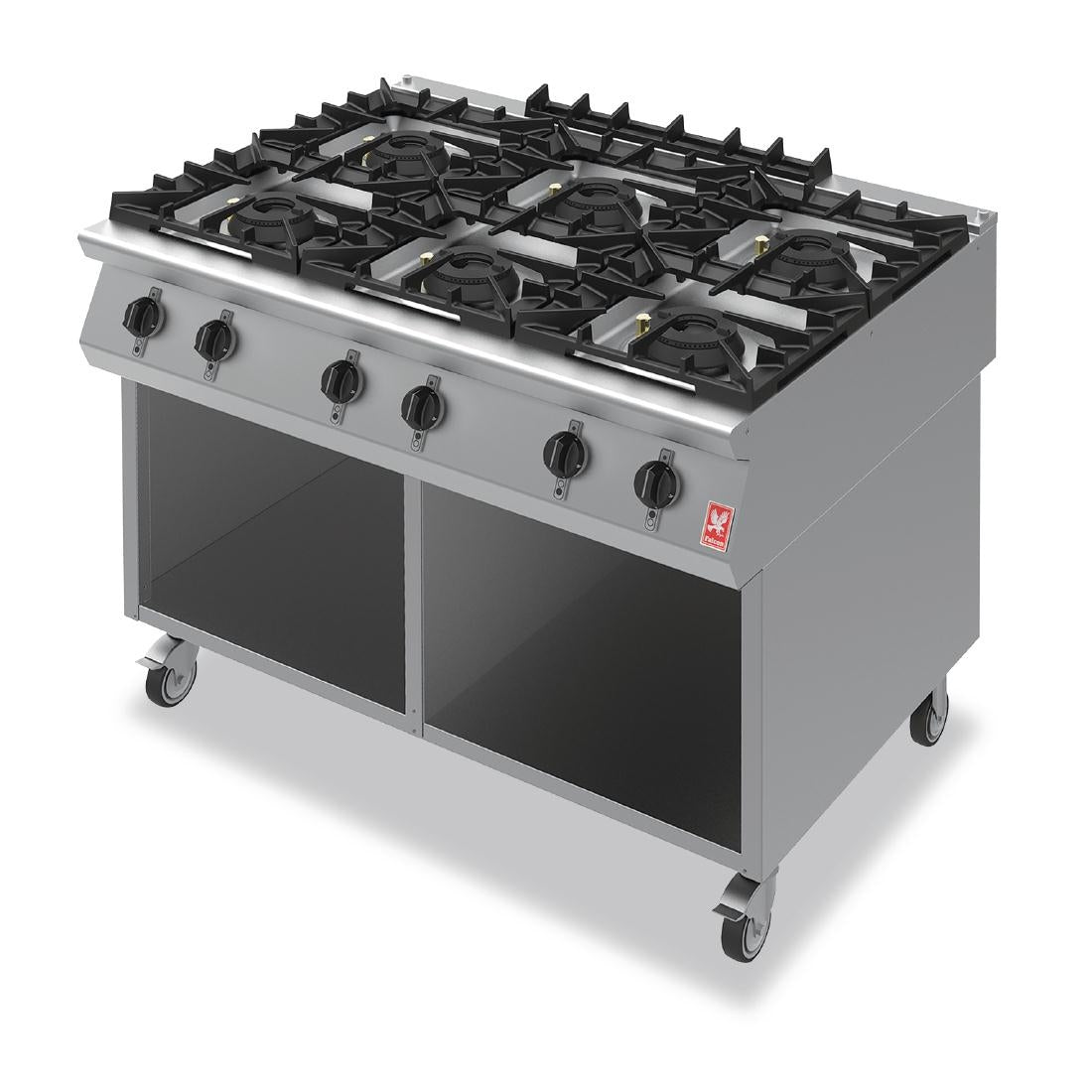 Six Burner Boiling Hob on Mobile Stand Gas