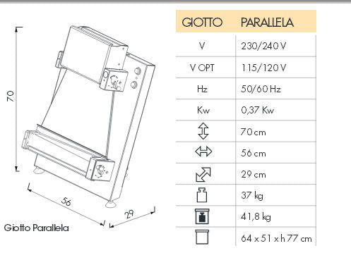 Pastaline Giotto Parallela Dough Roller