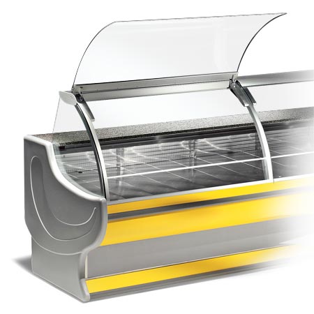 Refrigerated Counter , Curved glass, +4 °C/+6 °C (Choose Size)