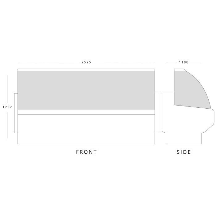 Fresh Meat Serve Over Display 3 Door 2525mm Wide