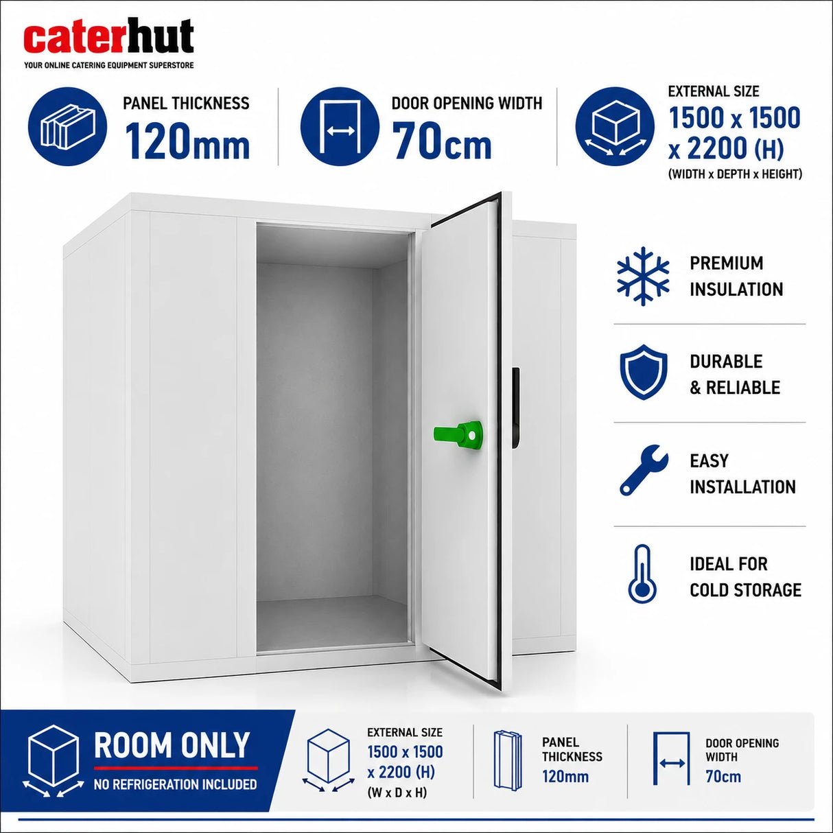 Room Enclosure 1500 x 1500 x 2200 mm| 120 mm | 3.1m3