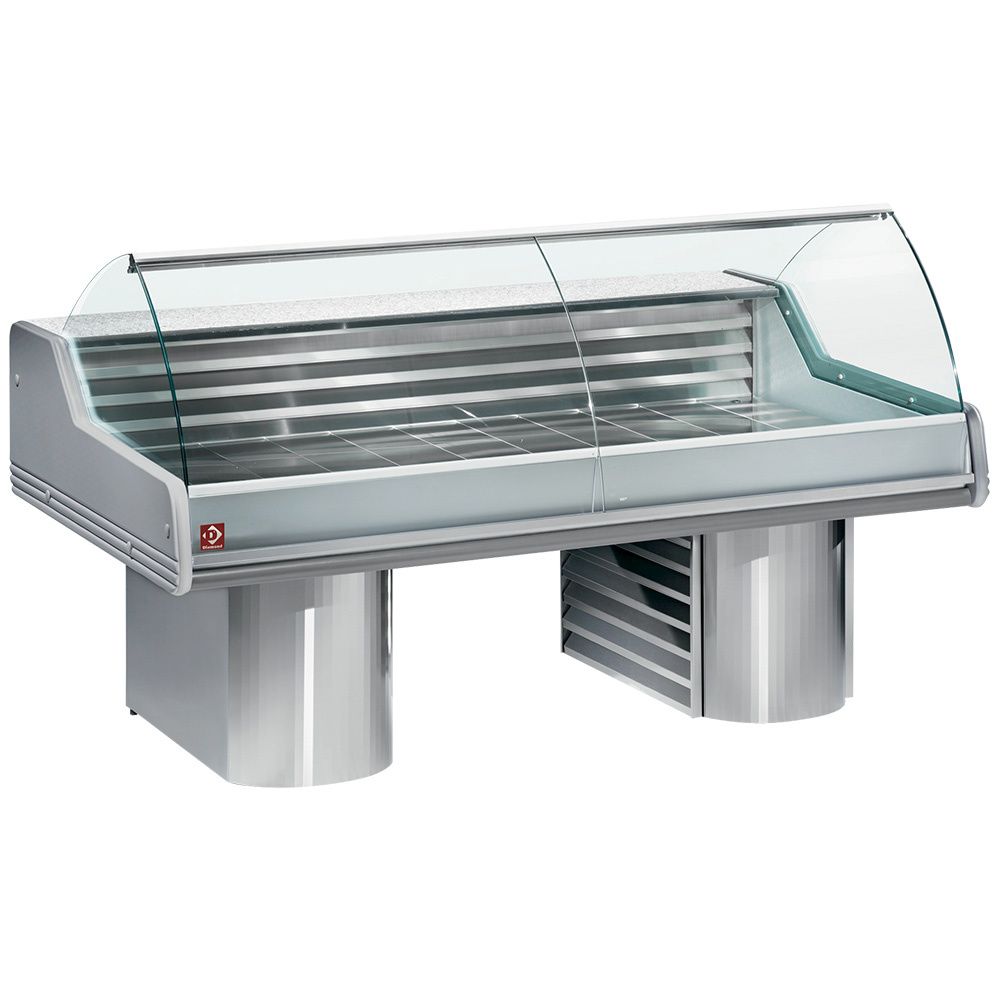 Refrigerated Fish & Meat Display Counter With Curved Glass – 1500mm