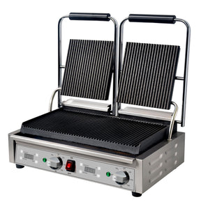 Mercury double countertop ribbed grill with digital time MEP-L-DATRR