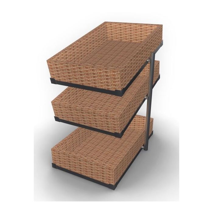 BREAD BASKETS ETAGERE 3 HIGH NARROW MODEL  INCL. BASKETS