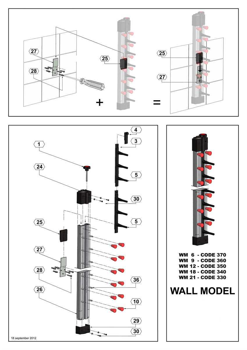 PLATE RACK WALL MODEL 18