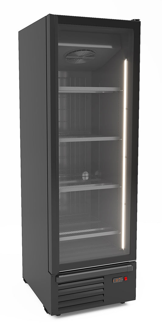 FREEZER 1 GLASS DOOR BLACK 500L