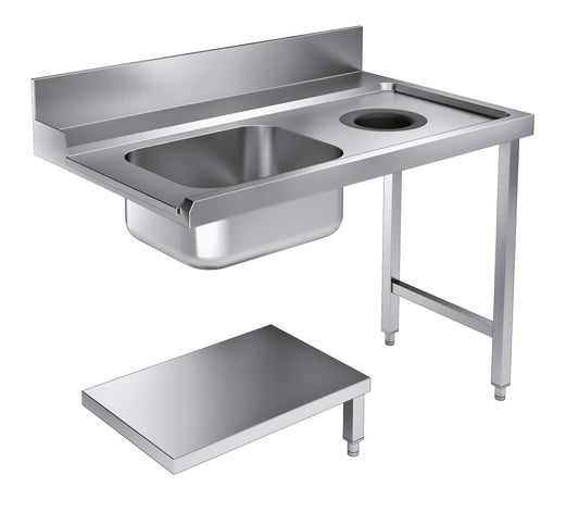 ENTRY TABLE BOTTOM SHELF WITH WASTE HOLE 1200 RIGHT FOR 7280.0045-0046