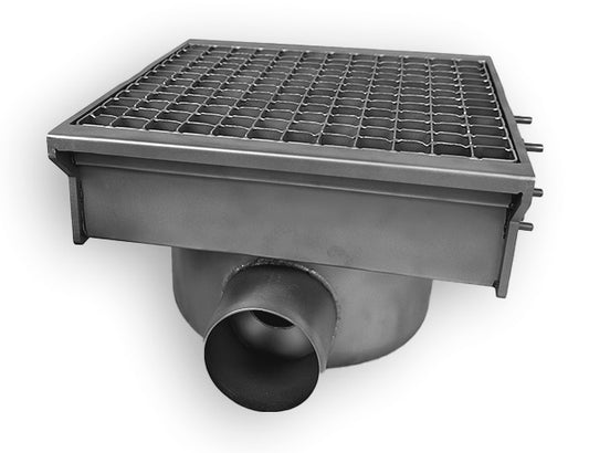 STAINLESS STEEL DRAIN 300X265 WITH 1 EXIT FOR SLOTTED CHANNEL
