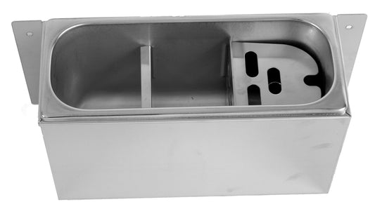 SINK FOR ICE CREAM SCOOP 330X120X150  WITH WATER DRAIN HOLE, WATER CONNECTION AND OVERFLOW PIPE