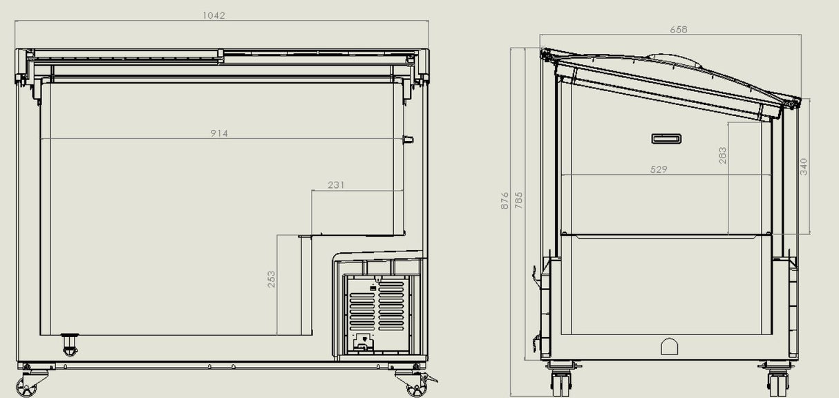 CHEST FREEZER GLASS COVER 297 L