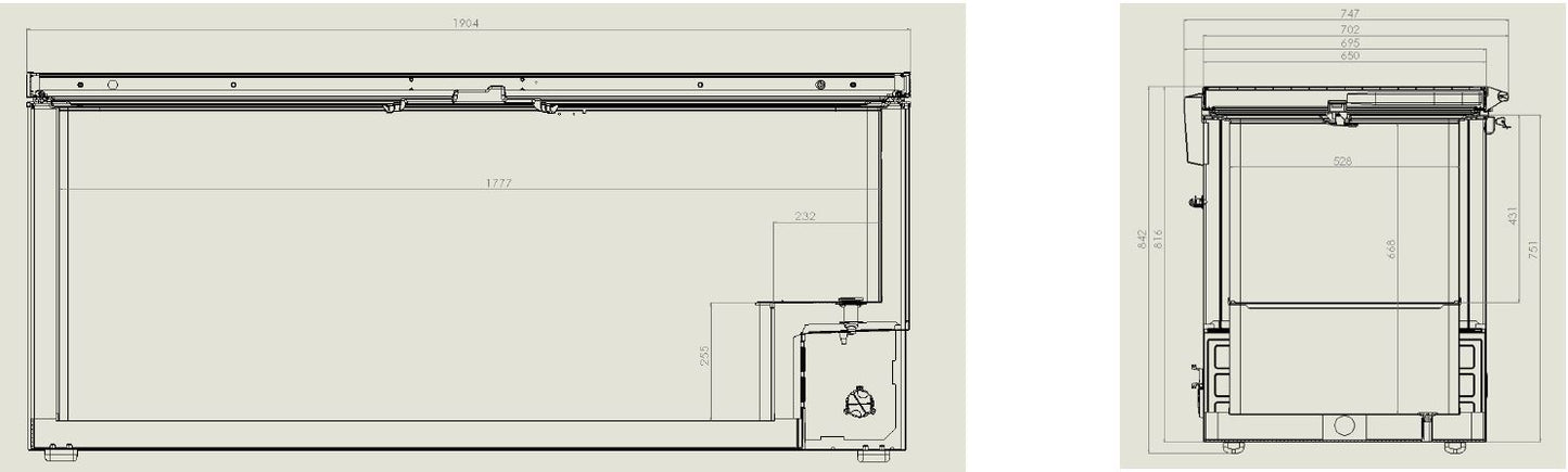 CHEST FREEZER SS COVER 635 L